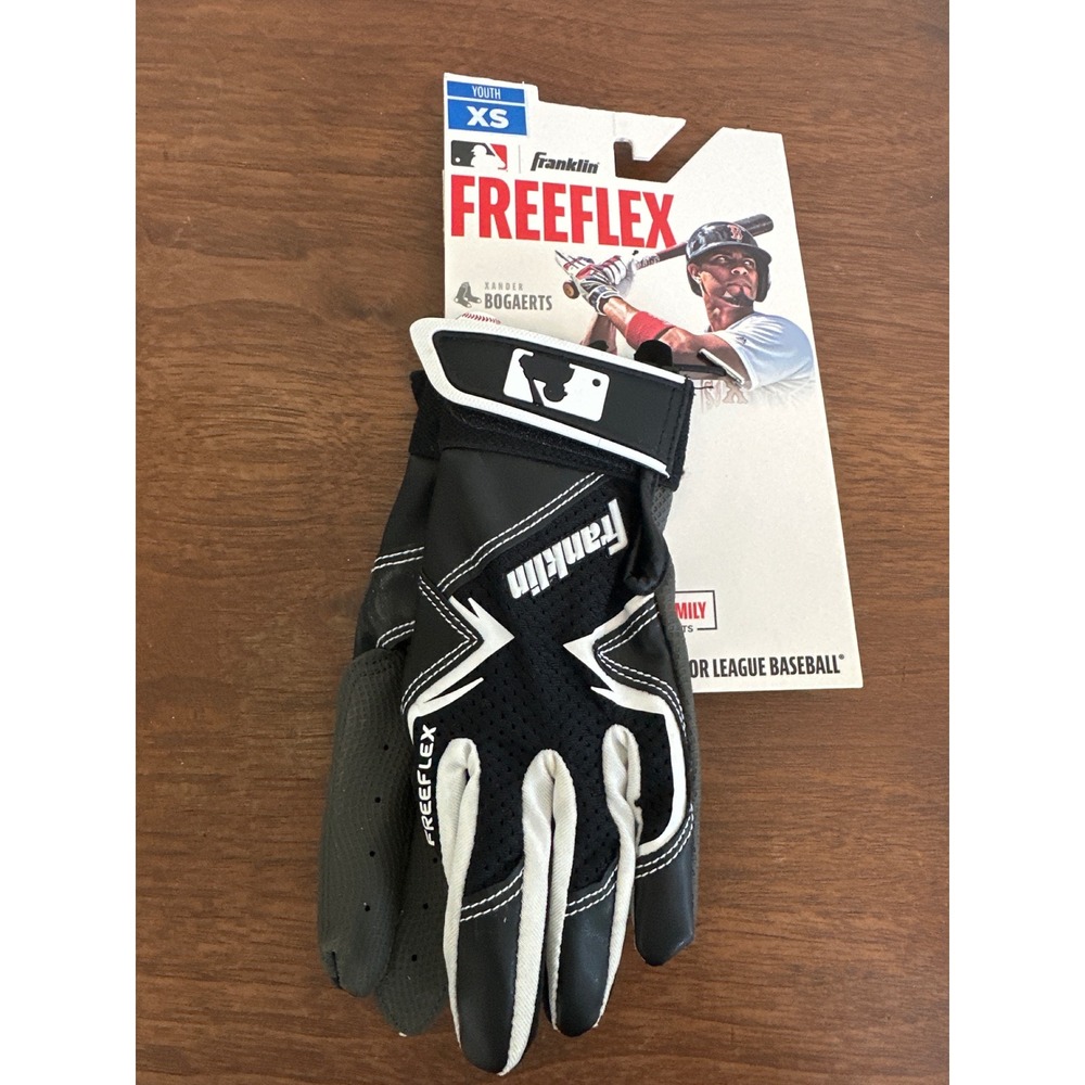 Franklin Freeflex Youth XS Baseball Batting Glove Black White MLB 21209F0